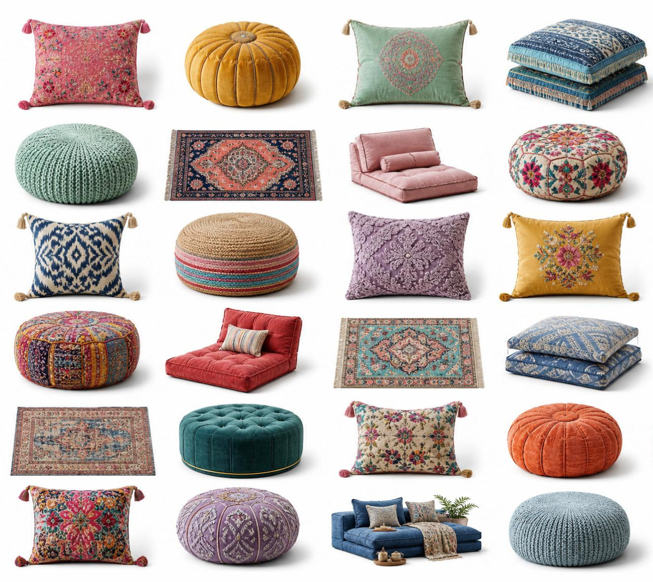 Pillows, Poufs & Rugs