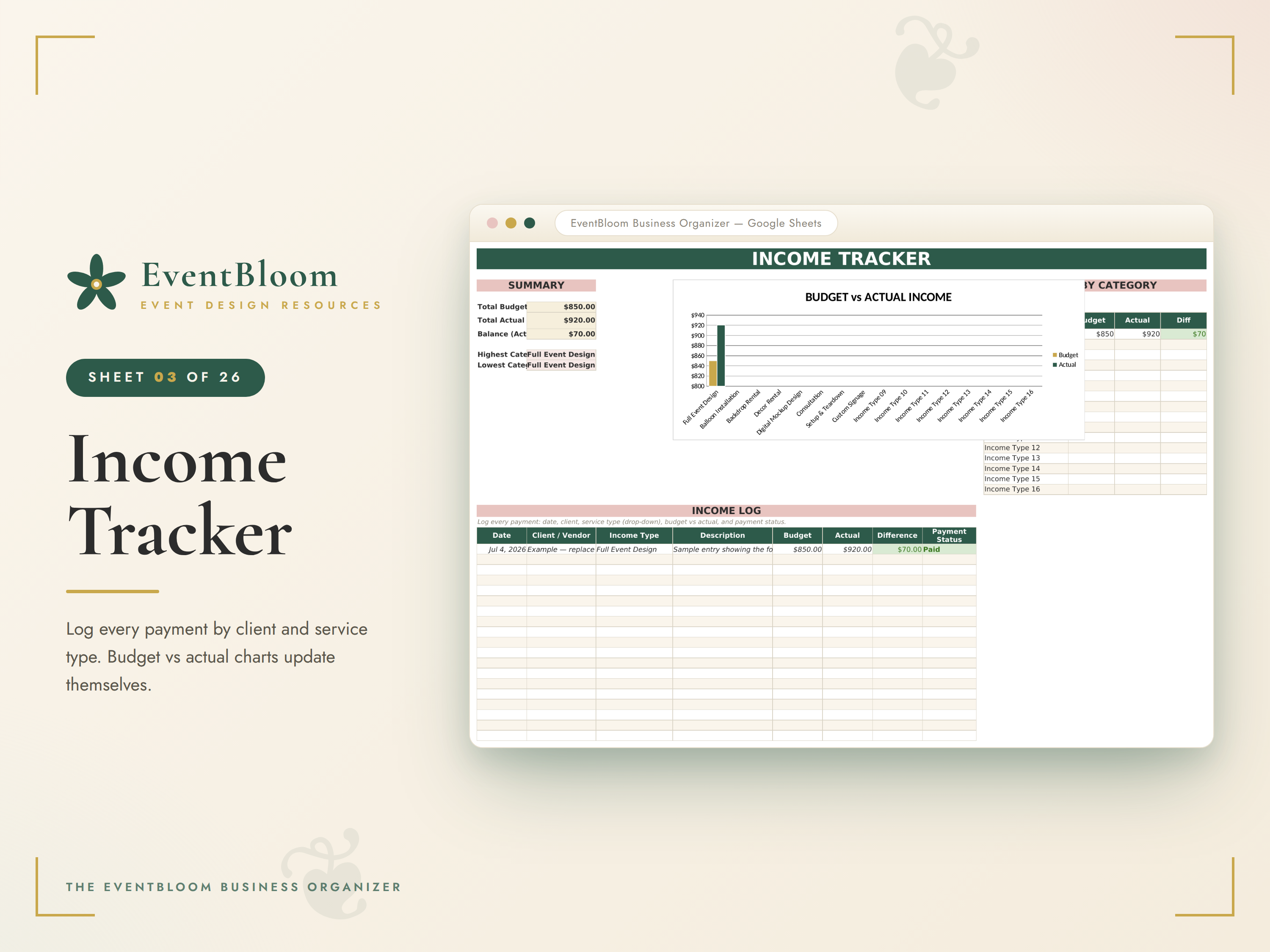 EventBloom Business Organizer